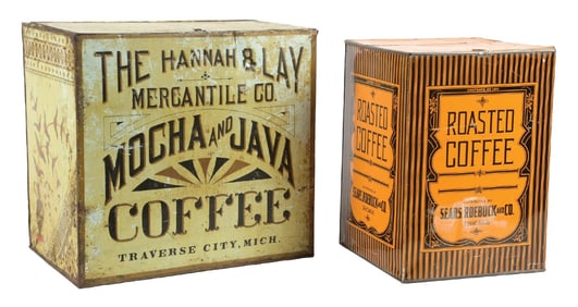 PAIR OF COUNTRY STORE COFFEE BIN TINS