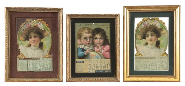 COLLECTION OF 3 HOOD'S SARSAPARILLA DIE-CUT CALENDARS