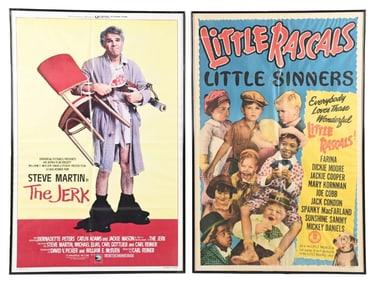 COLLECTION OF 2 STEVE MARTIN "THE JERK" AND "LITTLE RASCALS" MOVIE POSTERS