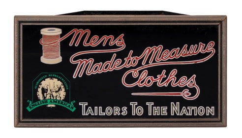 LGHT-UP SIGN ADVERTISING MEN'S MADE TO MEASURE CLOTHES