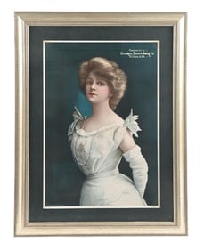 HAMILTON-BROWN SHOE COMPANY SIGN W/ WOMAN GRAPHIC
