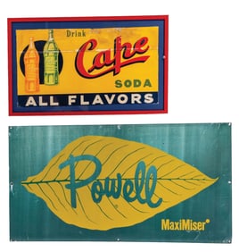 PAIR OF EARLY ADVERTISING SIGNS