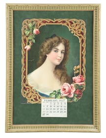 1927 CALENDAR W/ WOMAN GRAPHIC