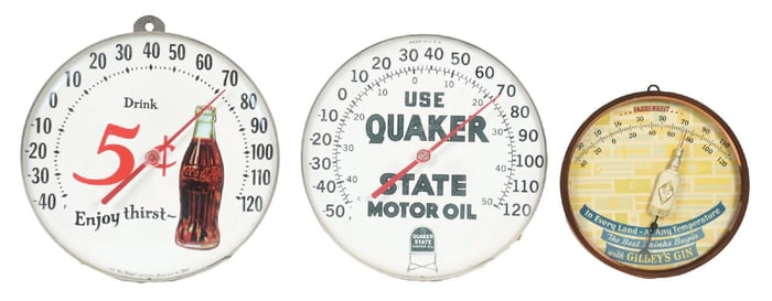 COLLECTION OF 3: VARIOUS THERMOMETERS SIGNS