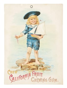 CHEW CALIFORNIA FRUIT CHEWING GUM SIGN