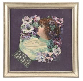 1913 DIECUT CALENDAR W/ WOMAN GRAPHIC