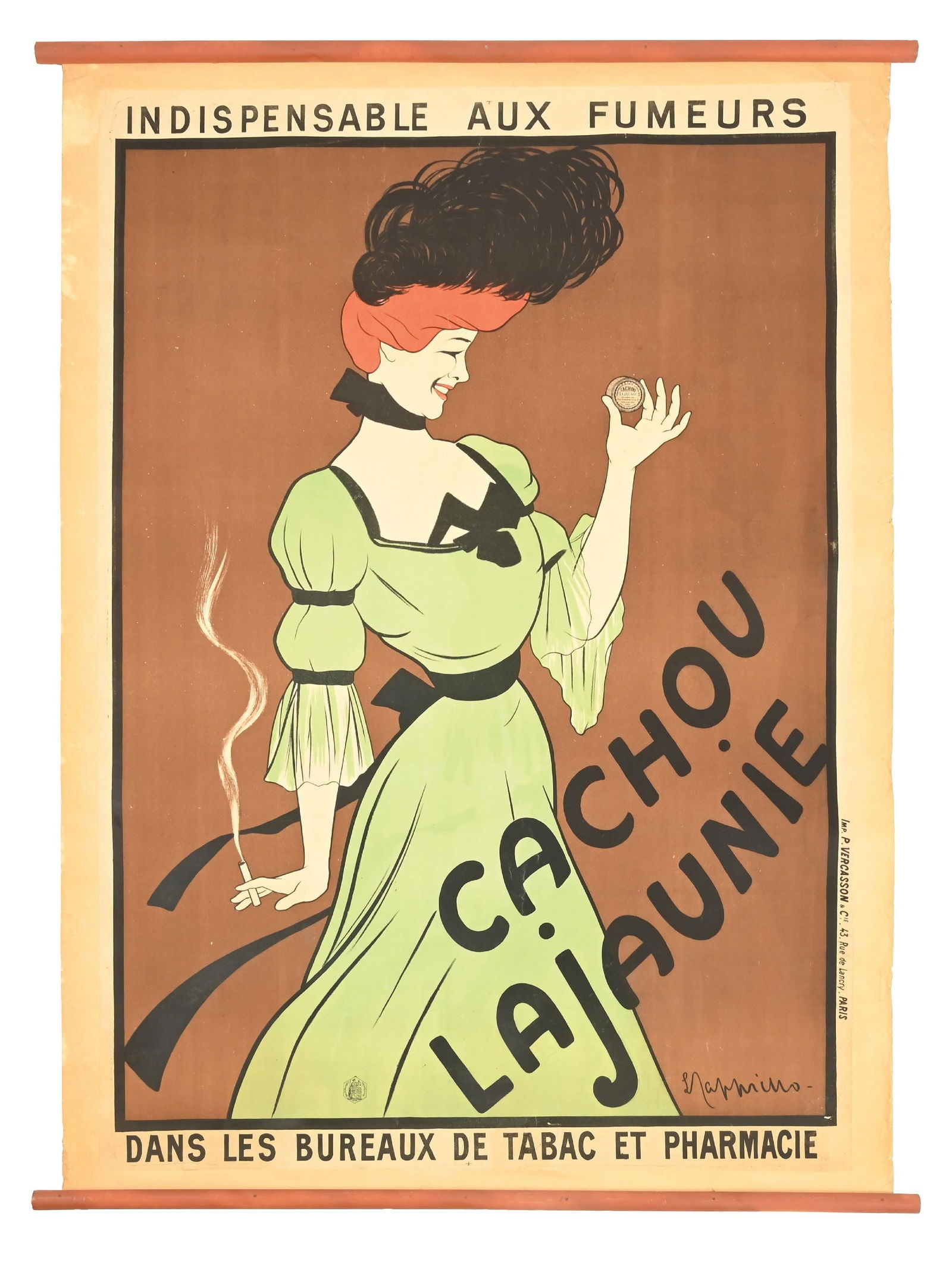 CACHOU LAJAUNIE ORIGINAL STONE LITHOGRAPH POSTER (1 of 4)