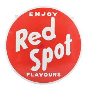 ENJOY RED SPOT FLAVOURS SIGN