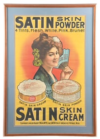 SATIN SKIN POWDER & SATIN SKIN CREAM FRAMED ADVERTISING