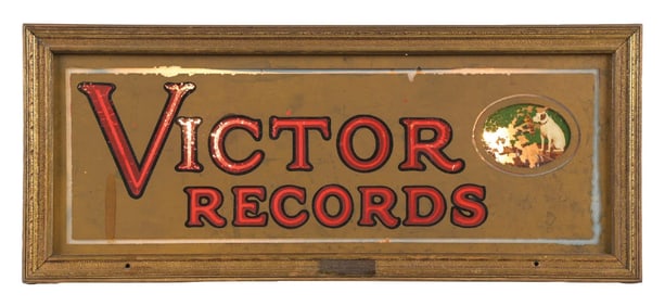 VICTOR RECORDS LIGHT-UP COUNTER SIGN