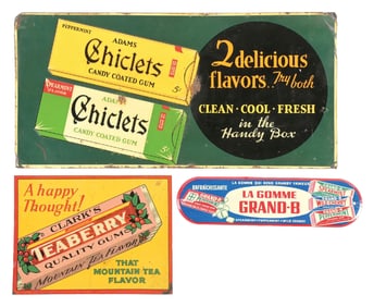 COLLECTION OF 3 CHEWING GUM SIGNS