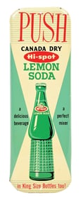 CANADA DRY HI-SPOT LEMON SODA PALM PUSH SIGN