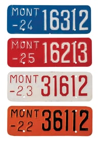 COLLECTION OF 4 MONTANA LICENSE PLATES