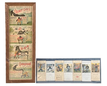 COLLECTION OF 2 DAT FRISKY MULE & VARIOUS GENERAL STORE ADVERTISEMENTS