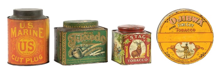 COLLECTION OF 4 COUNTRY STORE TOBACCO TINS