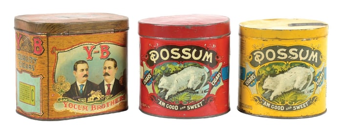 COLLECTION OF 3 COUNTRY STORE CIGAR TINS