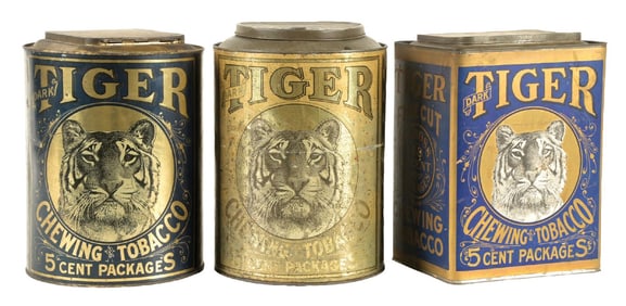 COLLECTION OF 3: LARGE FORMAT TOBACCO TINS