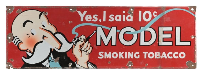 YES, I SAID 10¢ MODEL SMOKING TOBACCO SIGN