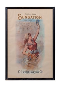SMOKE AND CHEW SENSATION CUT PLUG TOBACOO LITHOGRAPHED PAPER WITH BEUATIFUL WOMAN GRAPHIC