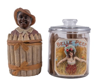 PAIR OF TOBACCO-RELATED STORAGE ITEMS
