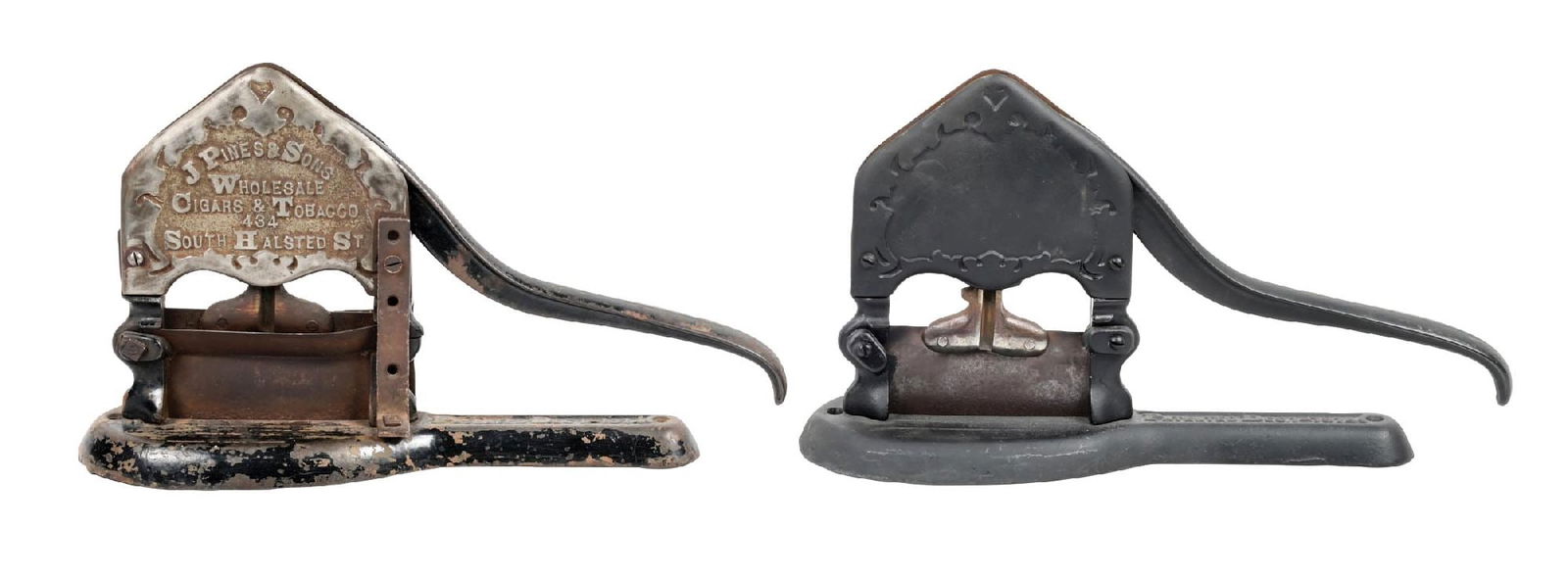 PAIR OF EARLY CAST IRON TOBACCO CUTTERS (1 of 6)