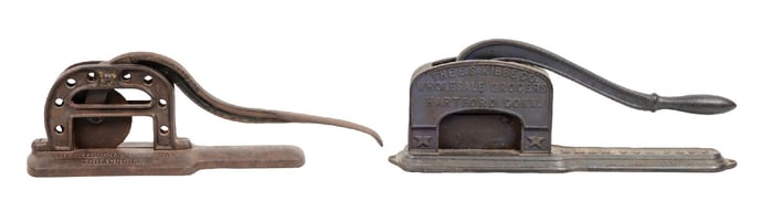 PAIR OF EARLY CAST IRON TOBACCO CUTTERS