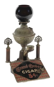 COMMERCIAL CIGAR CUTTER AND LIGHTER ADVERTISING "GRAND ORDER" CIGAR