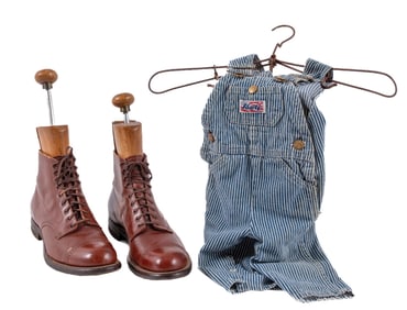 PAIR OF EARLY COUNTRY STORE CLOTHING ITEMS