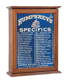 HUMPHREYS' SPECIFICS APOTHACARY CABINET