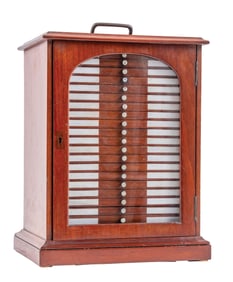 ANTIQUE MICROSCOPE SLIDE CABINET W/ FULL SET OF DRAWERS