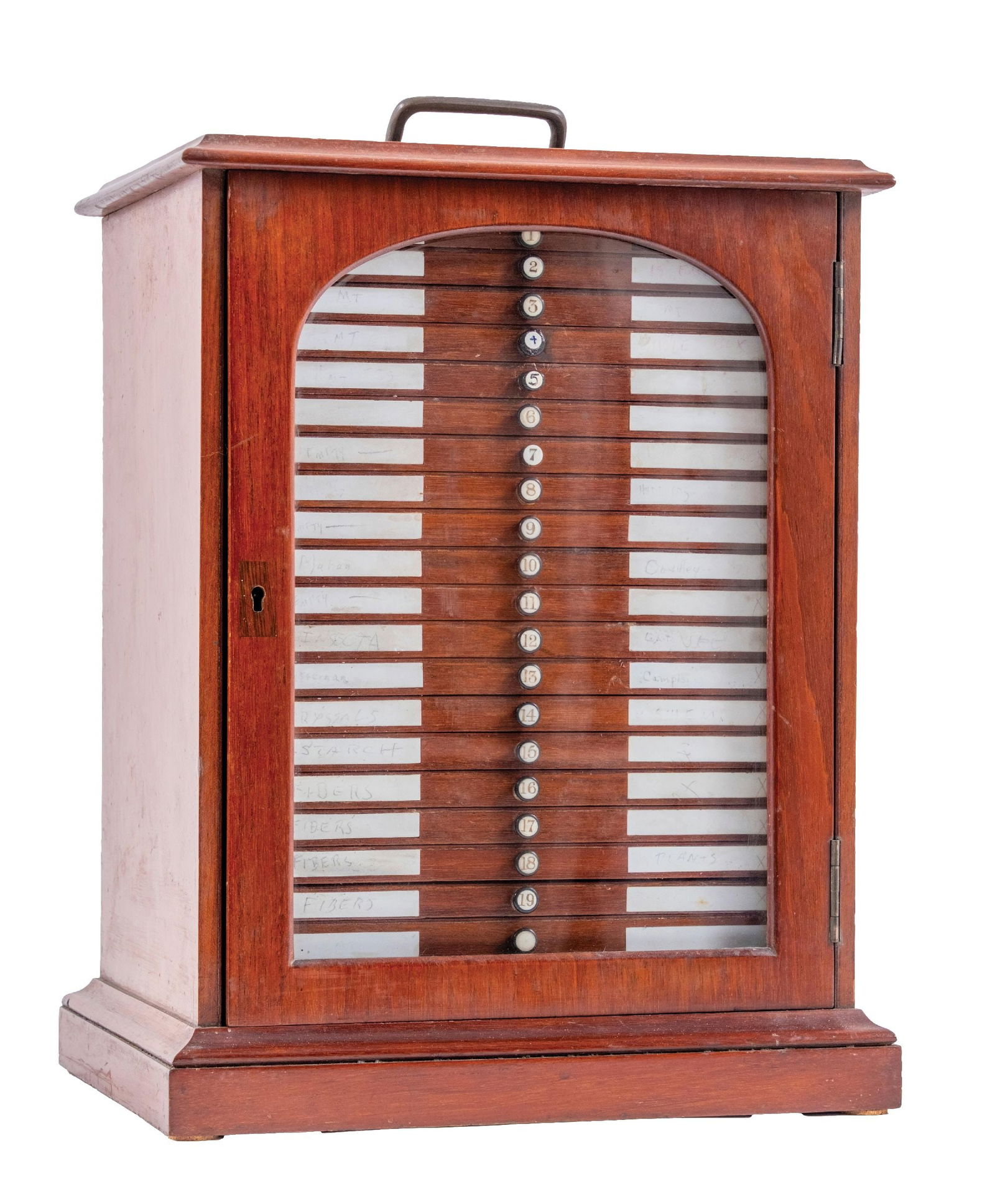 ANTIQUE MICROSCOPE SLIDE CABINET W/ FULL SET OF DRAWERS (1 of 5)