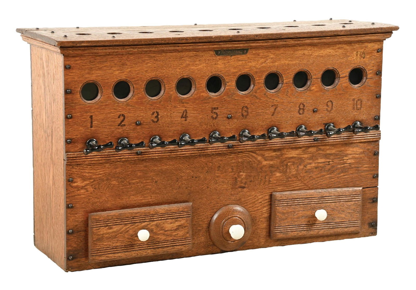 COUNTRY STORE OAK STEEL SHOT DISPENSER (1 of 5)