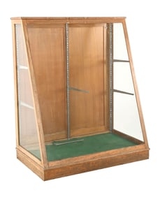 LARGE OAK STORE DISPLAY CASE