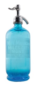 M.W. MILLIGAN SELTZER BOTTLE FROM MILE CITY, MO.