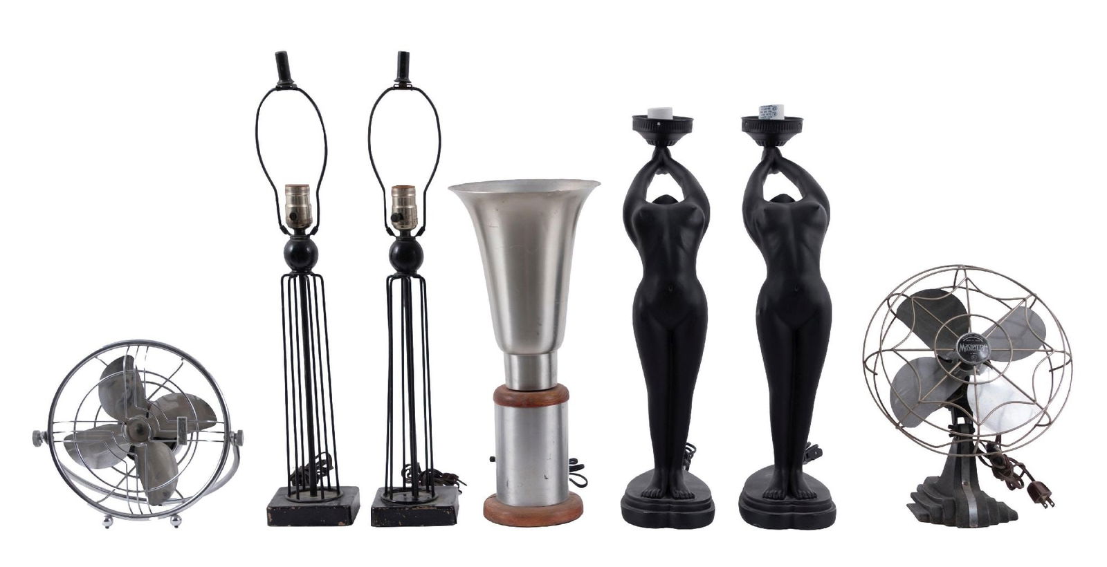 COLLECTION OF 5 DECORATIVE MID-CENTURY LAMPS & FANS (1 of 2)
