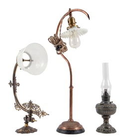 COLLECTION OF 3 COUNTRY STORE LAMPS