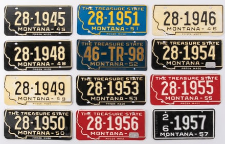 COLLECTION OF 12 MONTANA LICENSE PLATES