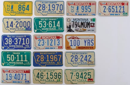 COLLECTION OF 16 VARIOUS MONTANA LICENSE PLATES