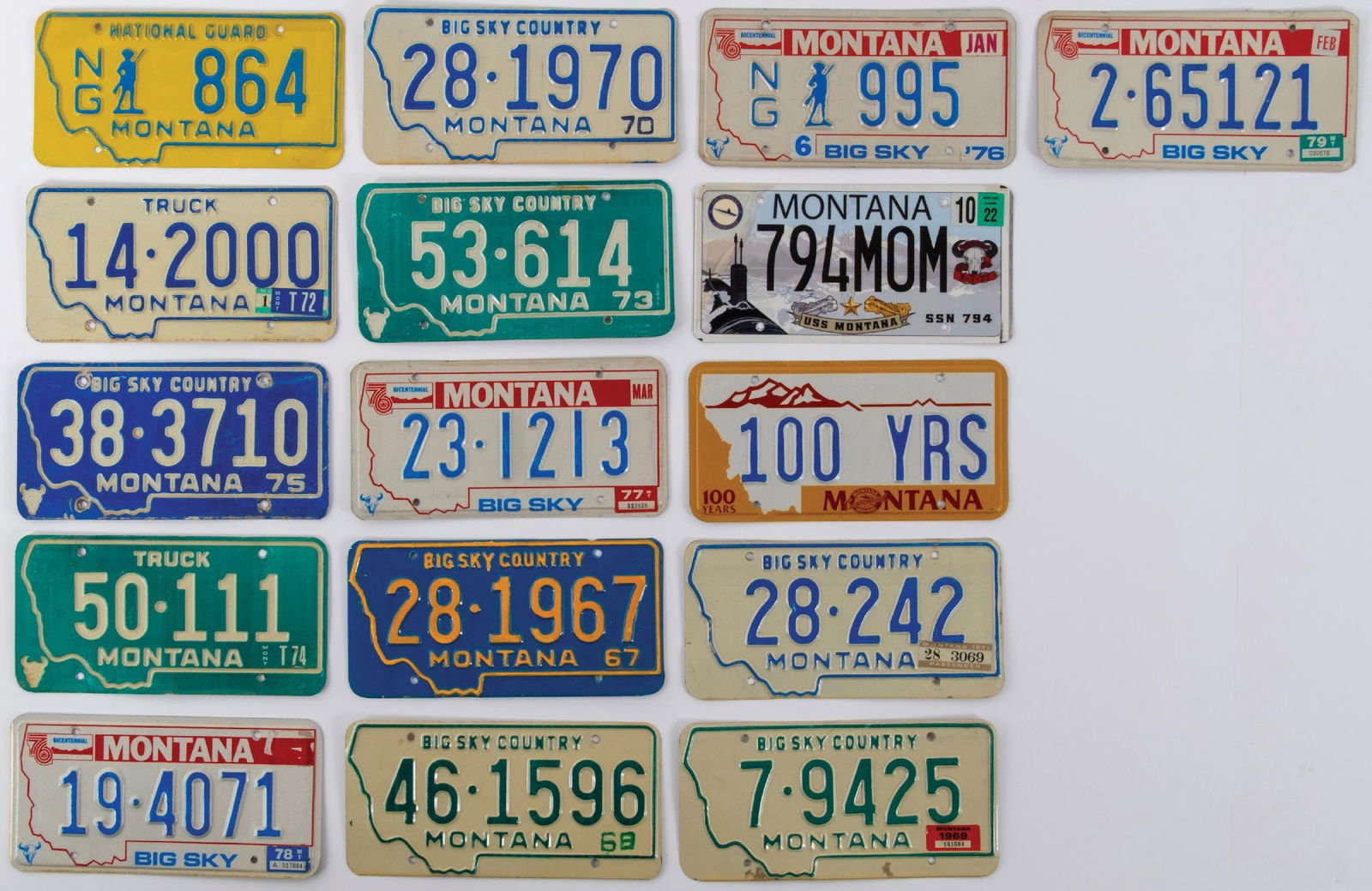 COLLECTION OF 16 VARIOUS MONTANA LICENSE PLATES (1 of 2)