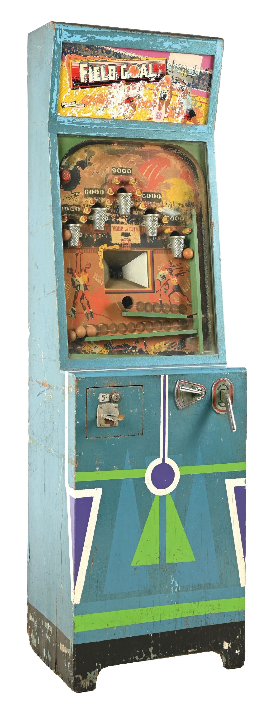 5¢ SCIENTIFIC MACHINE CORP. FIELD GOAL BASKETBALL ARCADE GAME (1 of 5)