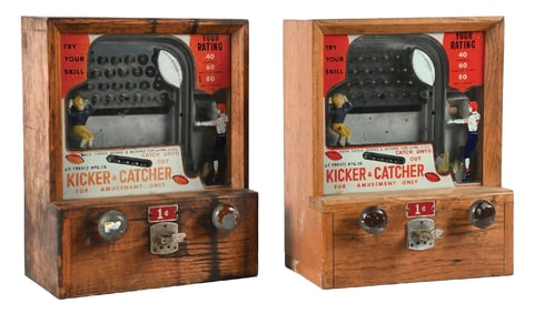 PAIR OF J.F. FRANTZ KICKER CATCHER COUNTERTOP SKILL GAMES