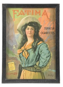 FATIMA TURKISH CIGARETTES FRAMED SIGN