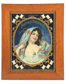 BUFFALO BREWING CO. "NEW BREW" FRAMED 1902 CALENDAR ADVERTISEMENT