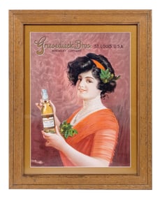 GRIESEDIECK BROS. BREWING CO. FRAMED LITHOGRAPH