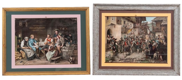 PAIR OF SCHORR KOLKSCHNEIDER BREWING CO. FRAMED POSTERS