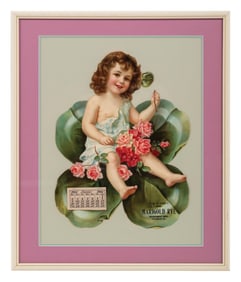 DIE-CUT CARDSTOCK CALENDAR ADVERTISING MARIGOLD RYE