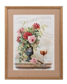 FRAMED POSTER FOR THE JACOB HOFFMANN BREWING COMPANY OUT OF RONDOUT, NY