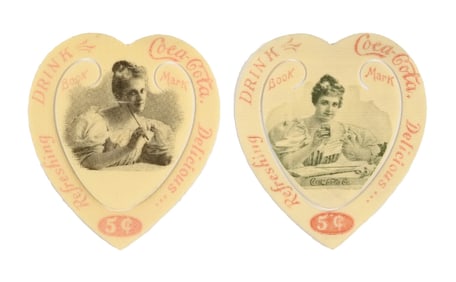 PAIR OF COCA-COLA ADVERTISING CELLULOID BOOKMARKS