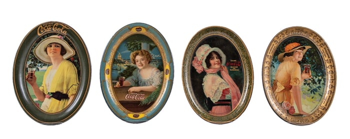 COLLECTION OF 4 COCA-COLA TIP TRAYS