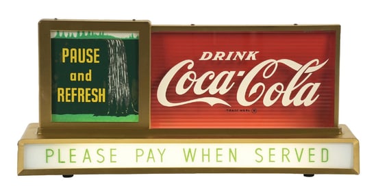 COCA-COLA COUNTER SIGN W/ WATERFALL MOTION